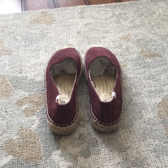 Soludos Wine Burgundy Espadrilles Flats Smoking Slipper - Picture 7 of 14